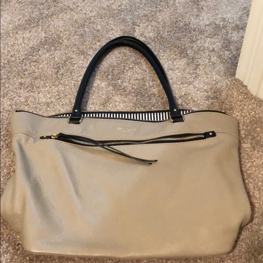 Tan and Black Kate Spade tote